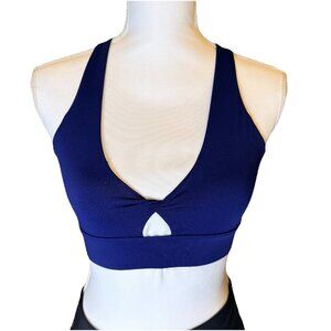 Fabletics Sports Bra Women’s XSmall Navy The Oasis Twist Wide Strap Athletic Gym